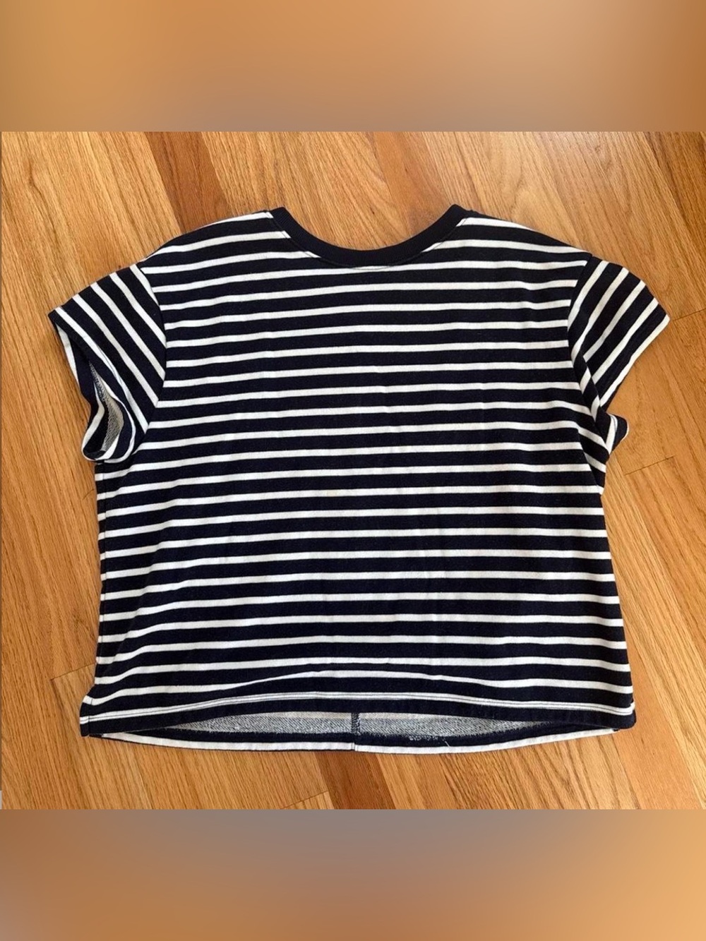 Sonoma Black and White Striped Short Sleeve Tee